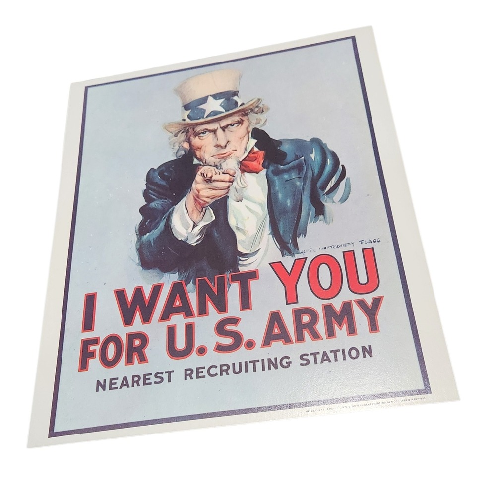 Uncle‎ Sam I Want You For US Army Vintage Recruitment Poster 1968 MINT
